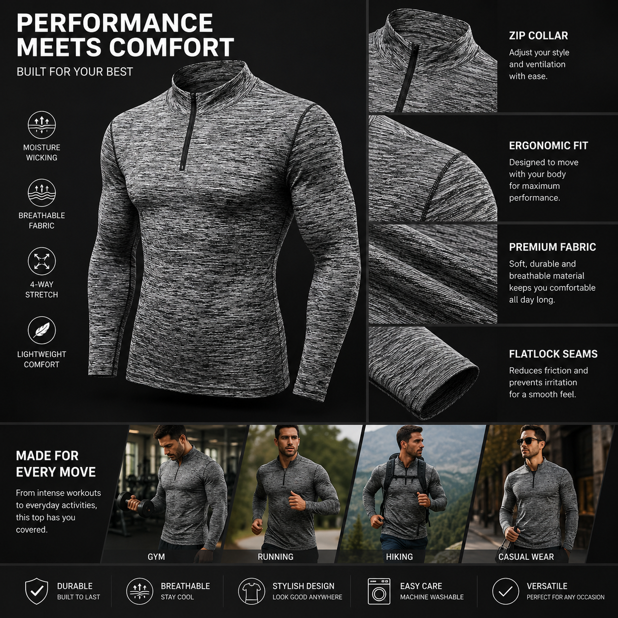 Fitness Collar Sweater